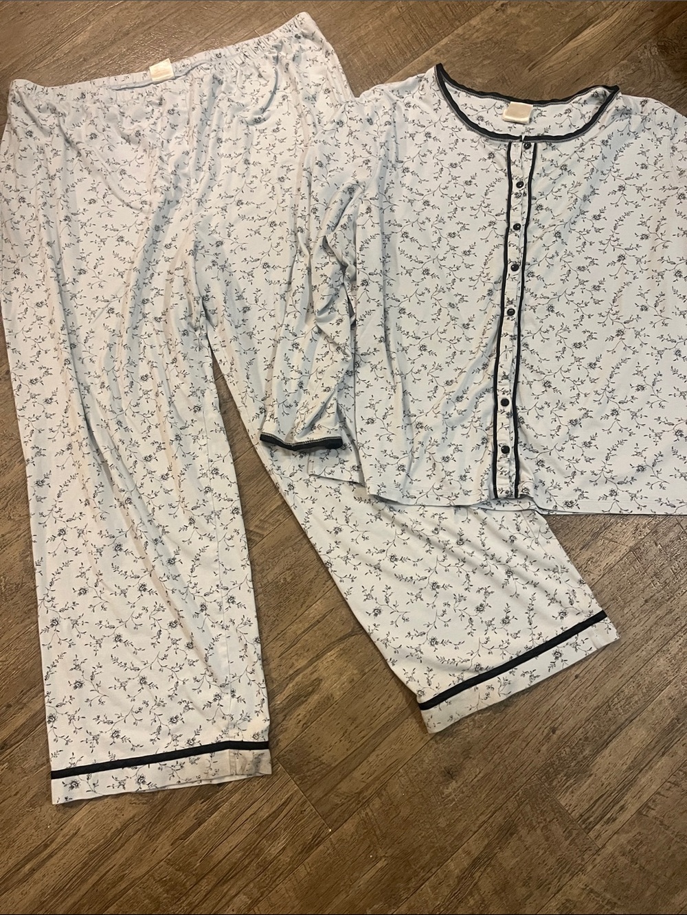 Pajama Set - Blue/White